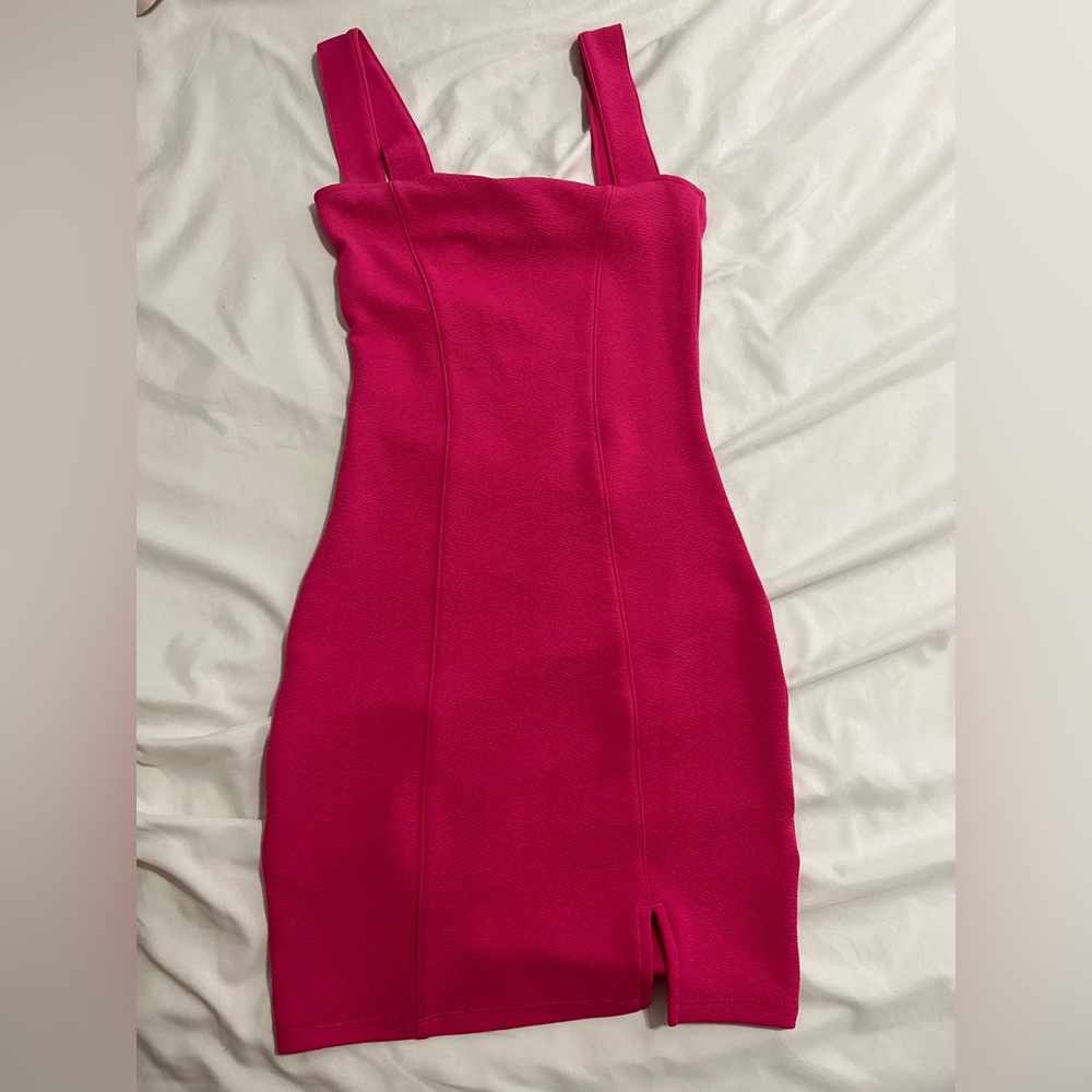 h&m hot pink dress